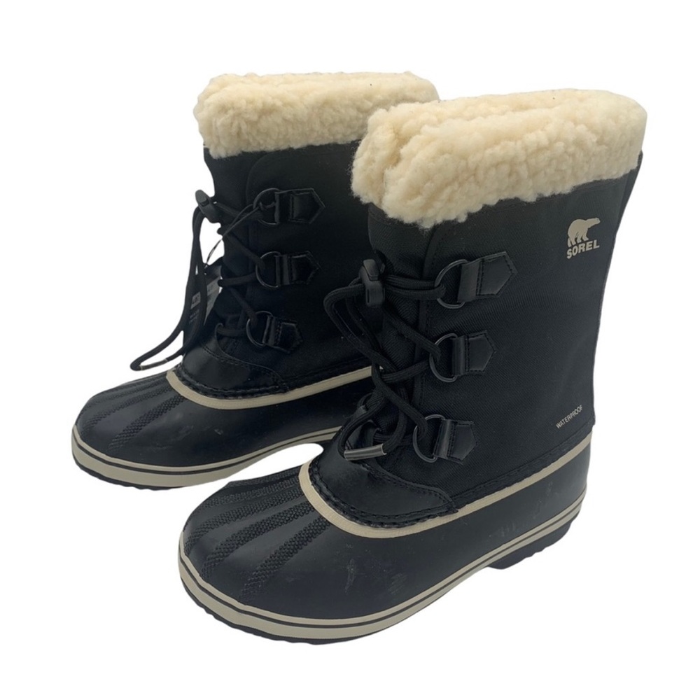 Sorel Carnival Womens Size 5 Winter Rain and Snow Boots Canada Wool Insert Black